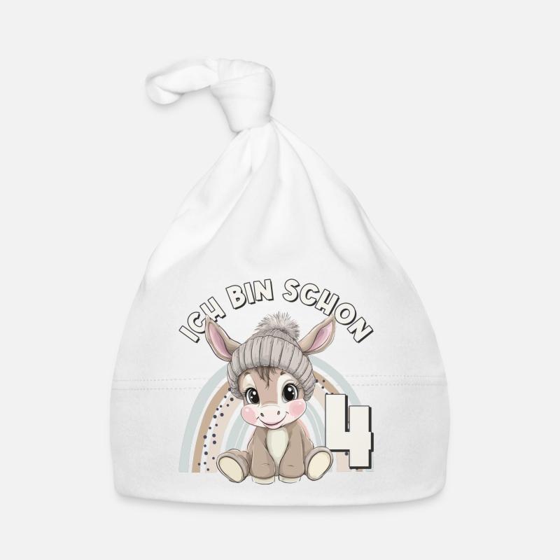 4ème anniversaire âne arc-en-ciel mignon mignon Bonnet bio Bébé