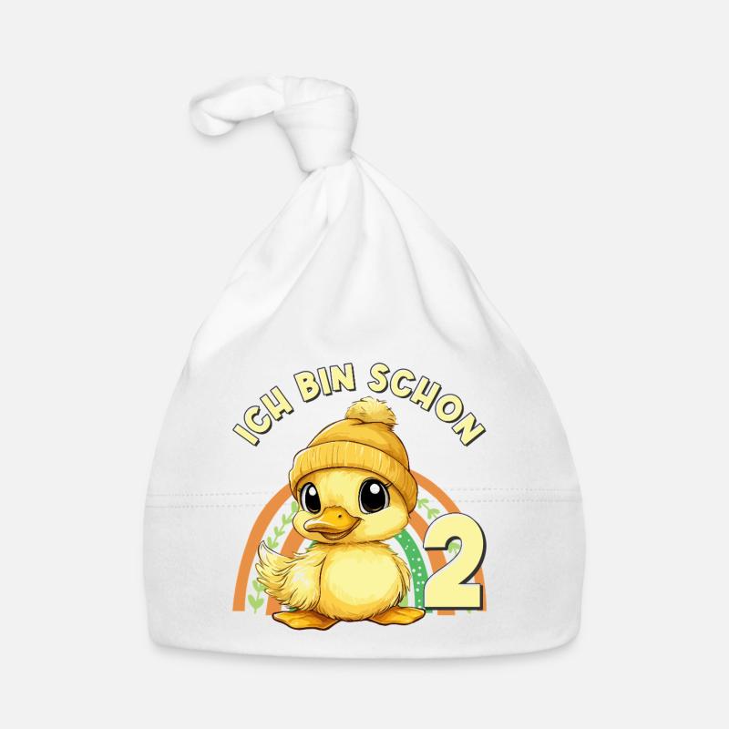 2nd Birthday Duck Rainbow Cute Cute Organic Baby Cap