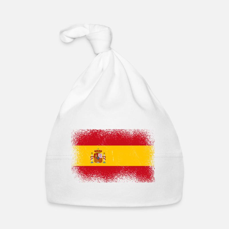 Espagne Drapeau Vintage Drapeau espagnol Utilisé Look Bonnet bio Bébé