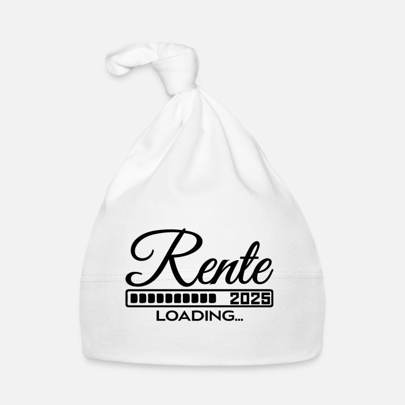 Rente 2025 Loading - Baby Bio-Mütze - Weiß