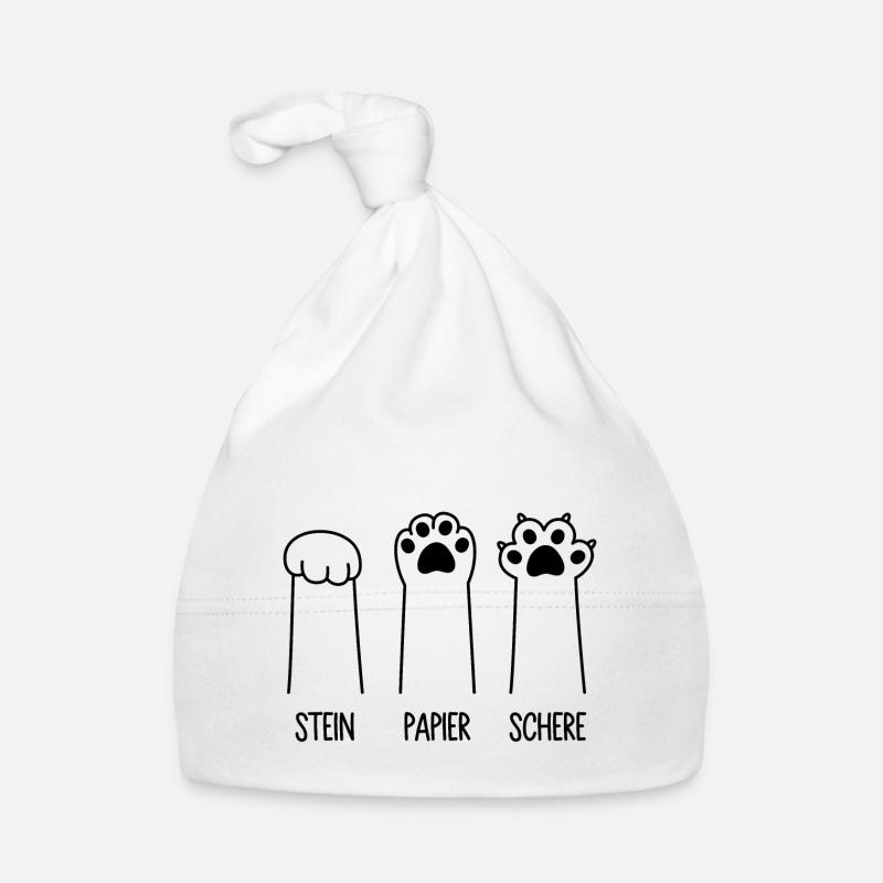 Stein Papier Schere Katze Pfote Spiel Katzenpfoten Baby Bio-Mütze