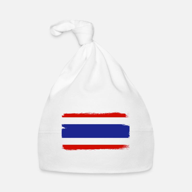 Thaïlande Drapeau Thaïlandais Drapeau utilisé Look - Bonnet bio Bébé - blanc