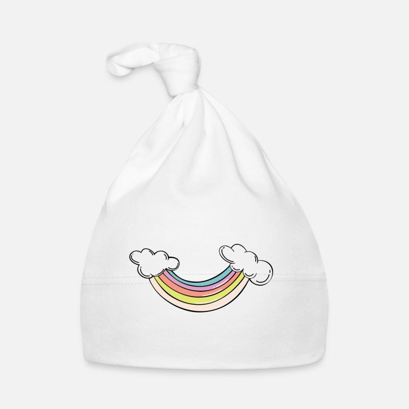 Rainbow mile with clouds Organic Baby Cap