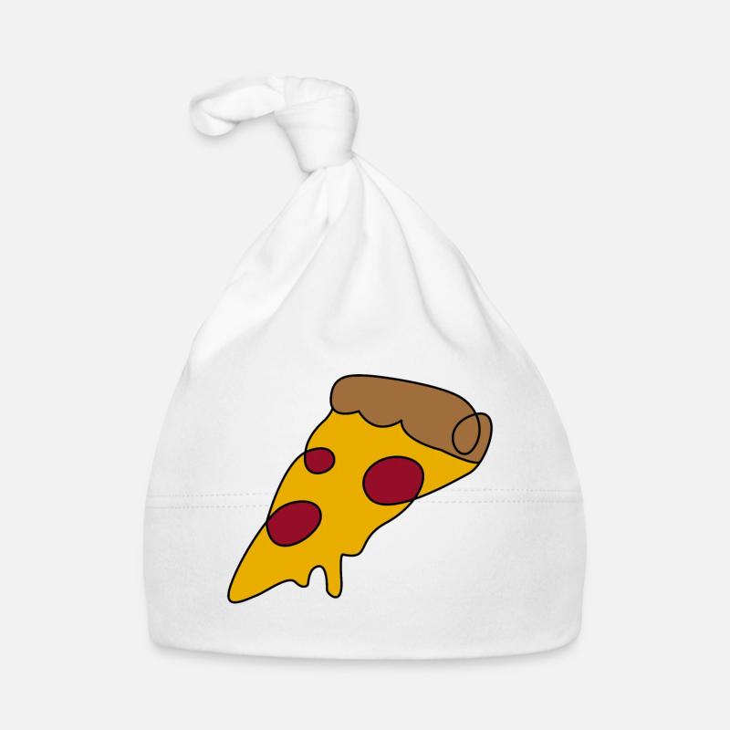 Pizza - Baby Bio-Mütze - Weiß