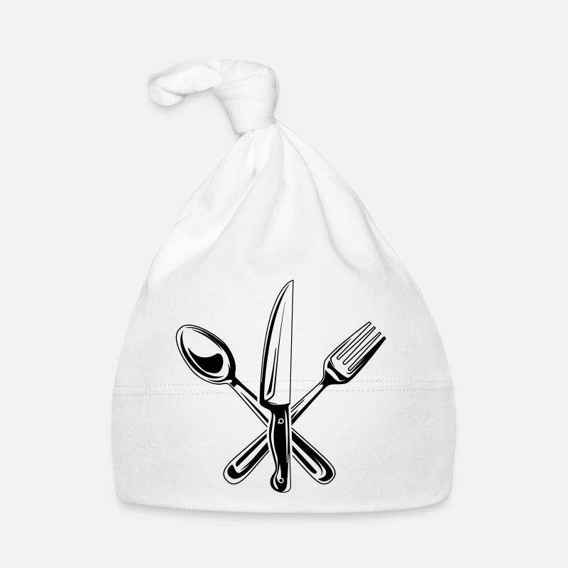 besteck symbol messer gabel löffel Baby Bio-Mütze