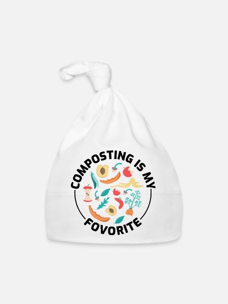 Composting Compost Gardening Garden Gardener Funny - Organic Baby Cap - white - Front