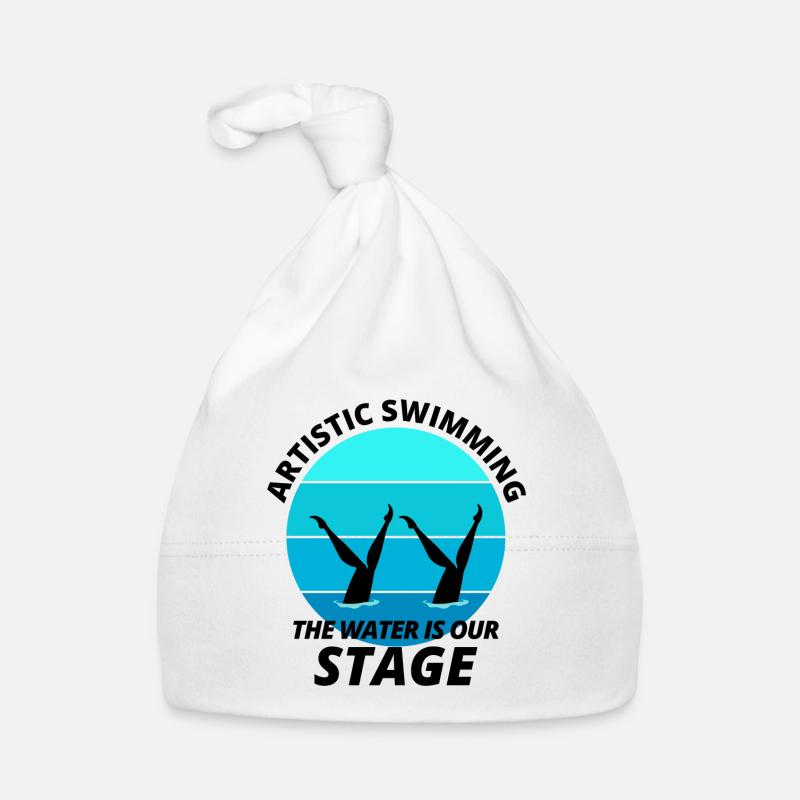 Nageur synchro Nageur Nageur Synchronisé - Bonnet bio Bébé - blanc