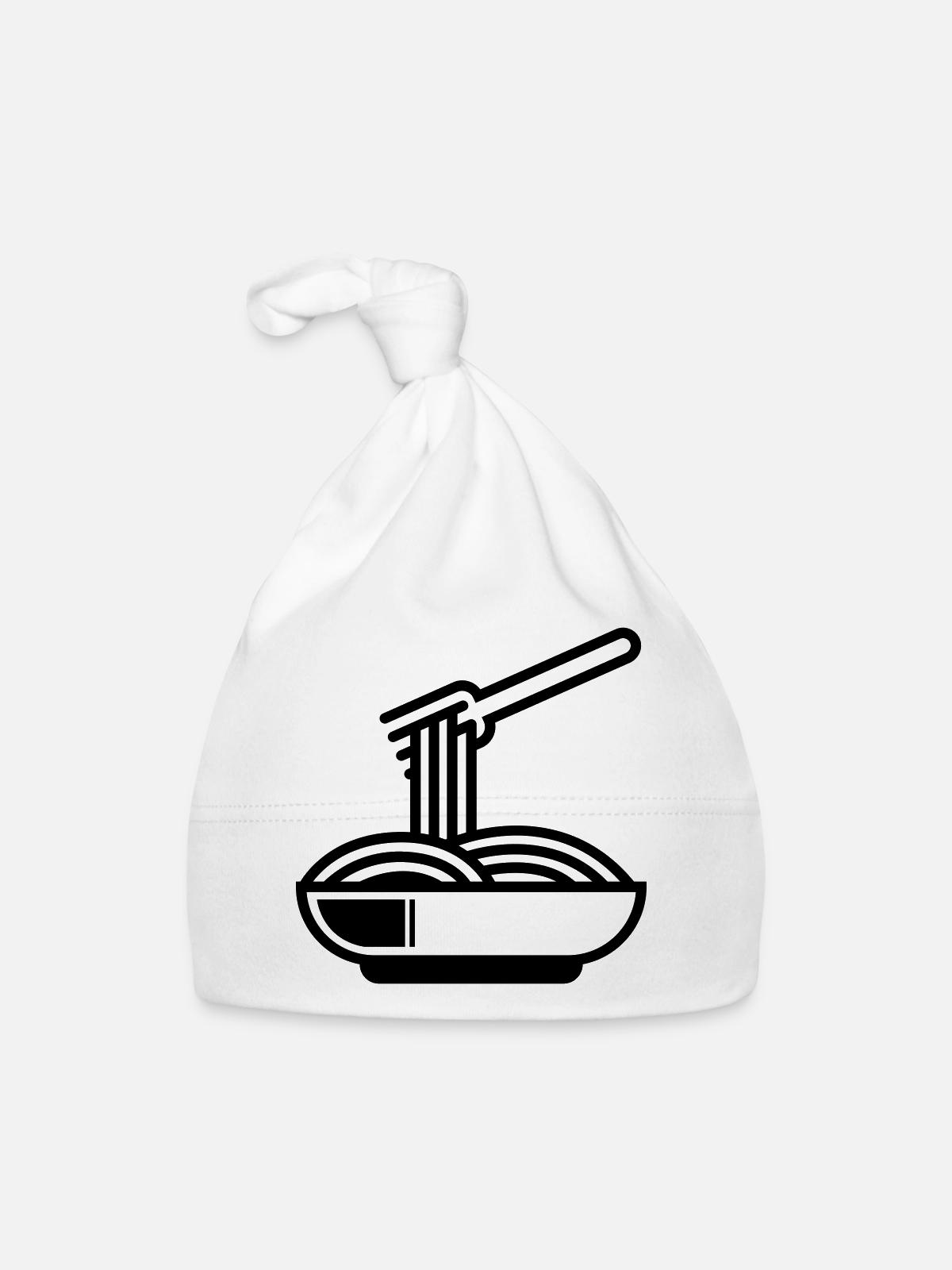 Symbole spaghetti - Bonnet bio Bébé - blanc - Devant
