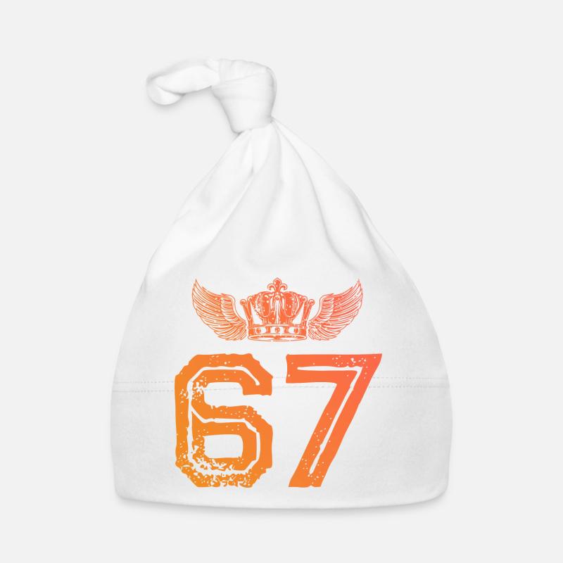67 Number crown Organic Baby Cap