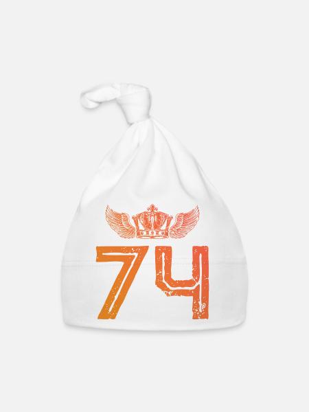74 Couronne numérique - Bonnet bio Bébé - blanc - Devant
