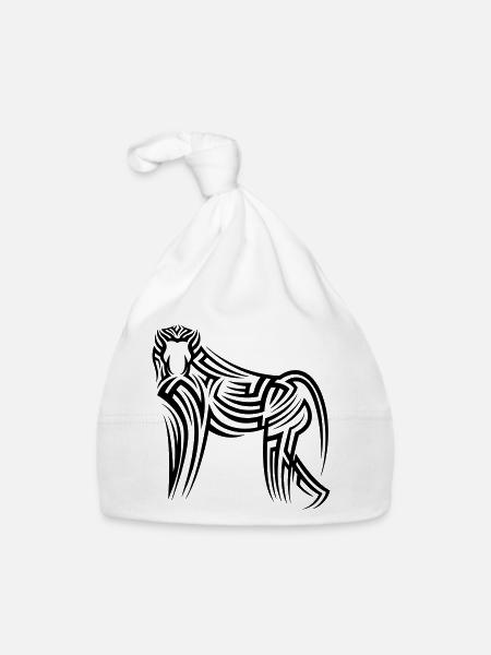 Monkey affe Tribal Tattoo - Organic Baby Cap - white - Front