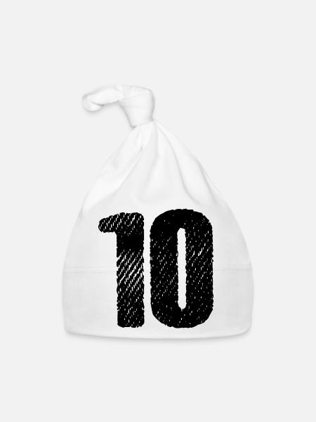 Maillot à 10 chiffres - Bonnet bio Bébé - blanc - Devant