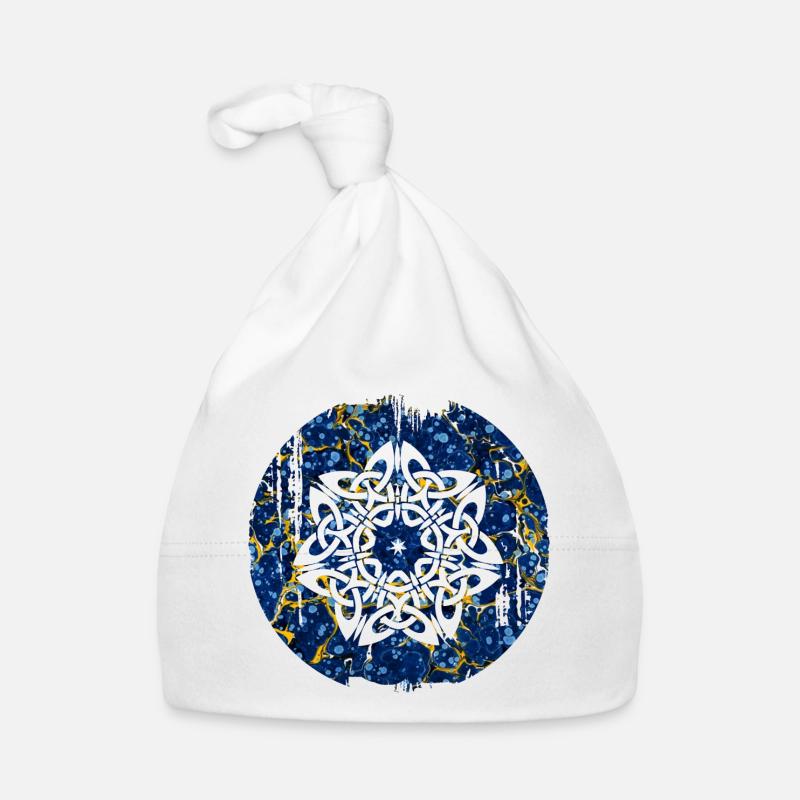 Nœud celtique 16 e 272 - Bonnet bio Bébé - blanc