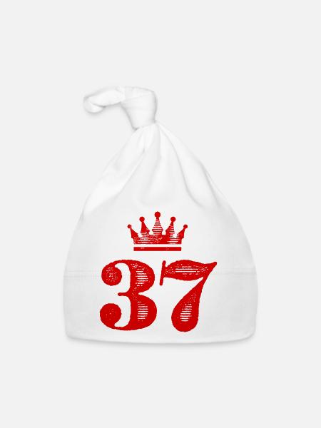 37 Nombre Couronne - Bonnet bio Bébé - blanc - Devant