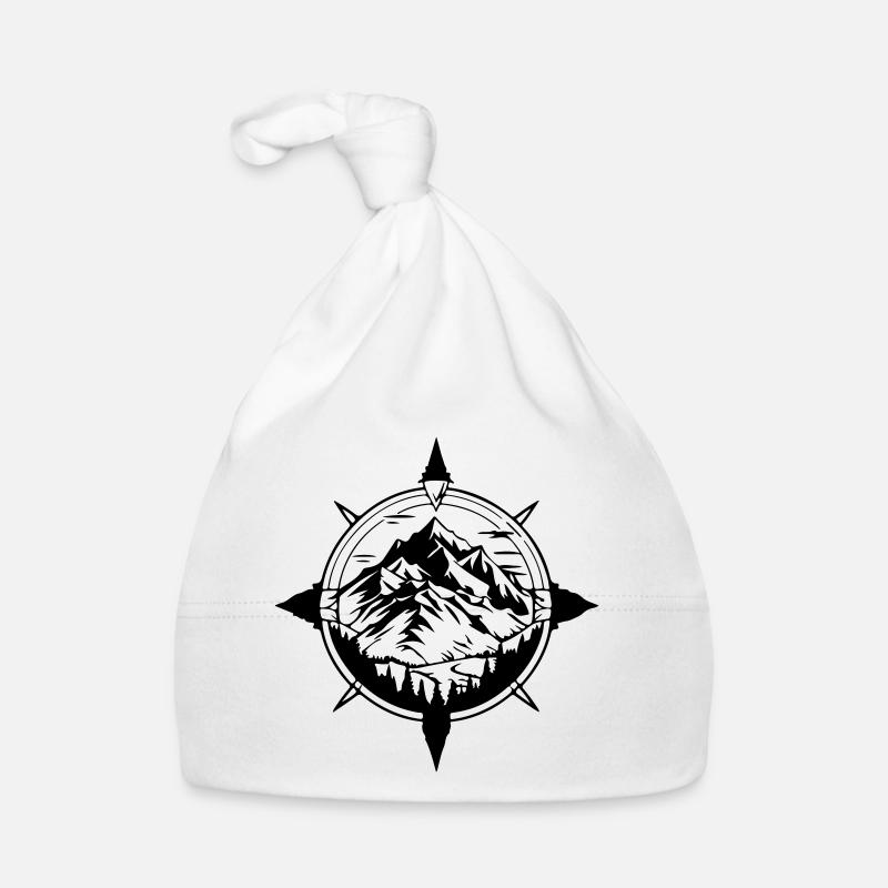 Symbole de voyage Compass Mountains Bonnet bio Bébé
