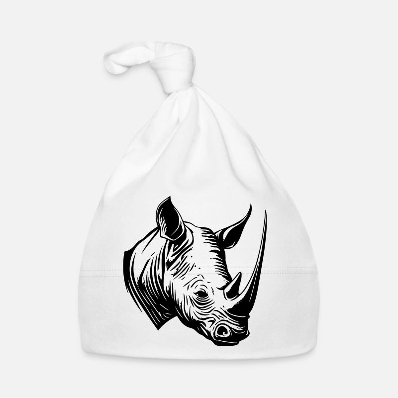 Silhouette animale de rhinocéros Bonnet bio Bébé