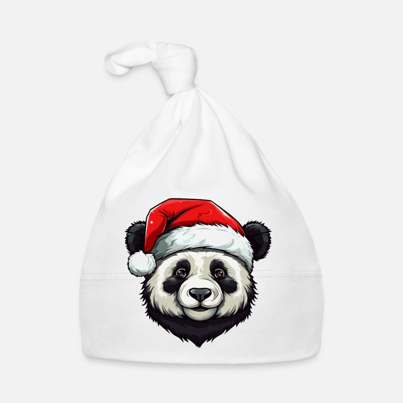 Panda Kopf Weihnachten Christmas Baby Bio-Mütze