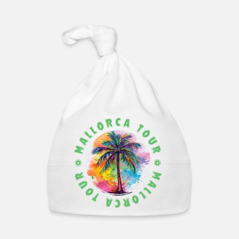 Mallorca Tour Urlaub Plame Bunt Baby Bio-Mütze