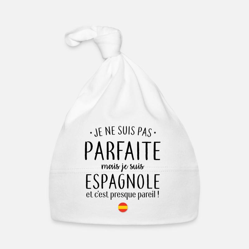 Je suis Espagnole - Bonnet bio Bébé - blanc
