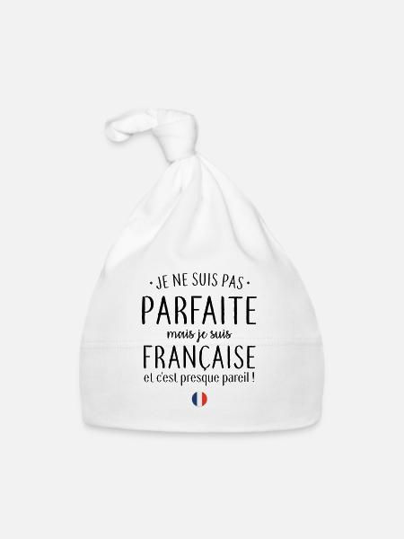 Je suis Française - Bonnet bio Bébé - blanc