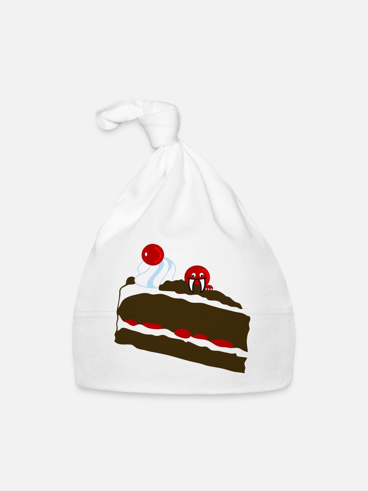 cake Monster - Organic Baby Cap - white - Front