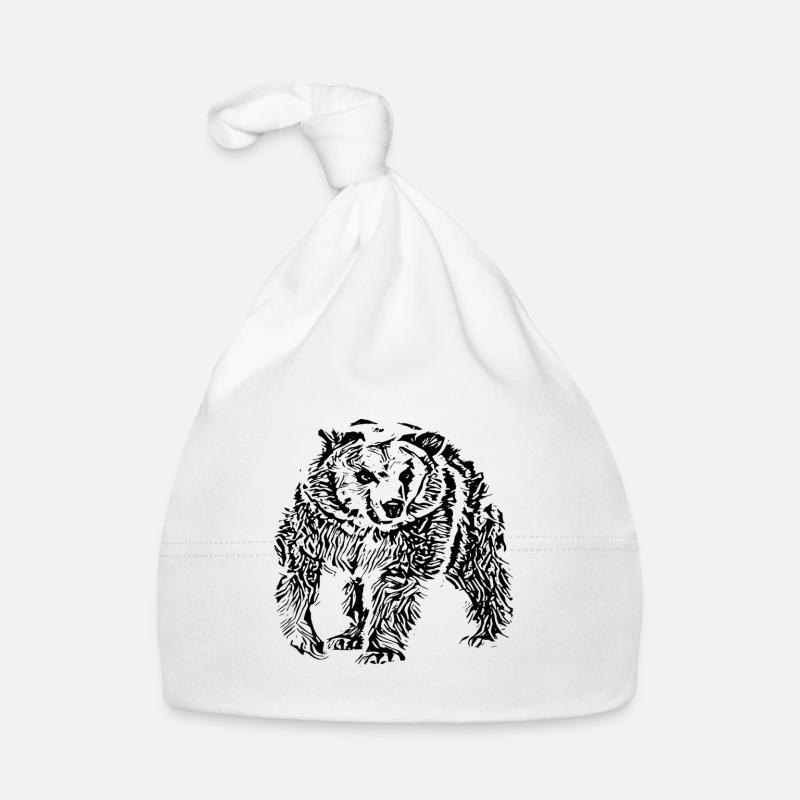 Bär - Baby Bio-Mütze - Weiß