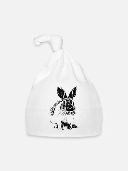 Rabbits - Organic Baby Cap - white - Front