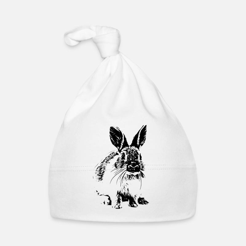 Lapin - Bonnet bio Bébé - blanc