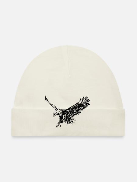 Eagle - Organic Baby Cap - white - Front
