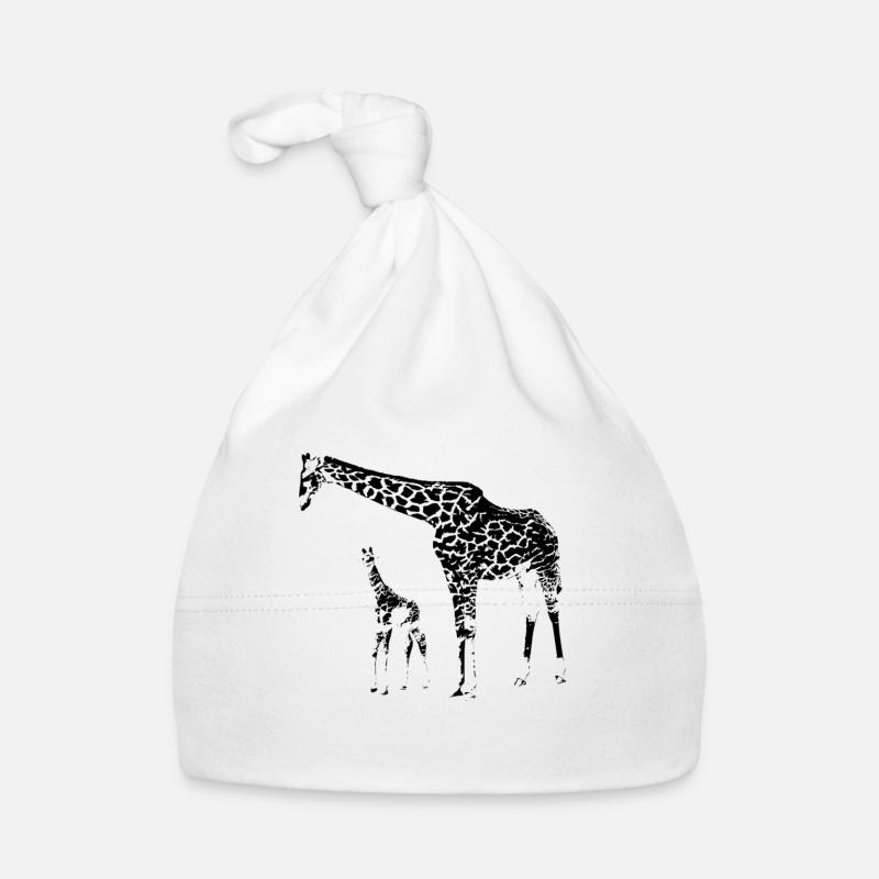Giraffen - Baby Bio-Mütze - Weiß