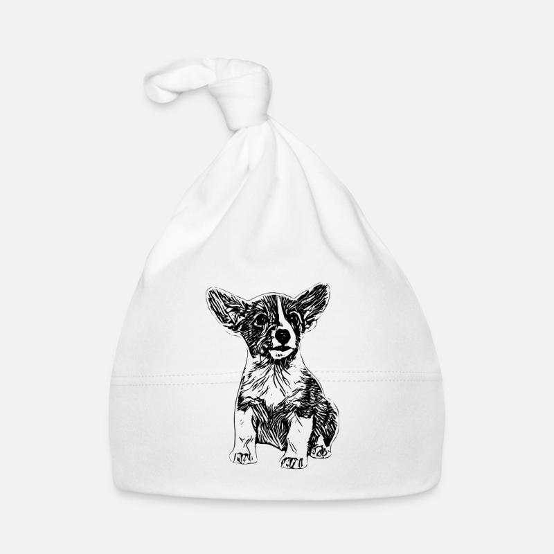Jack Russell - Organic Baby Cap - white