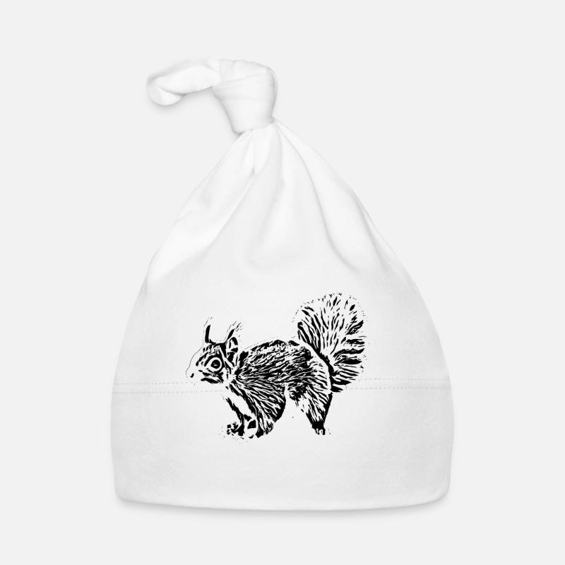 Eichhörnchen - Baby Bio-Mütze - Weiß