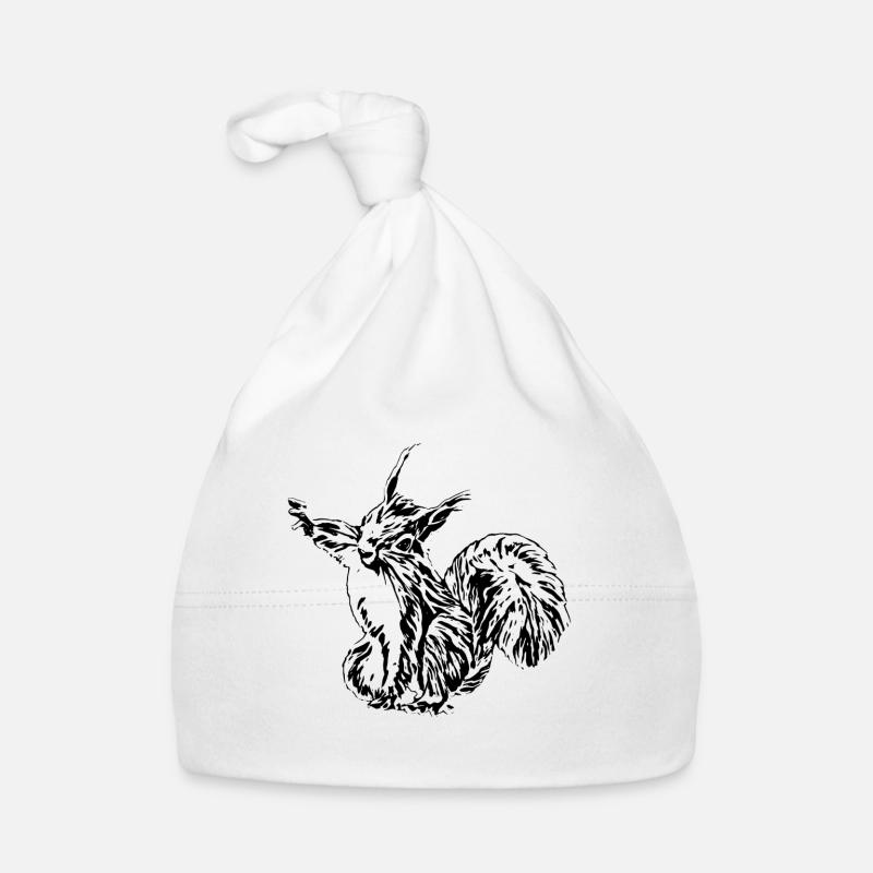 Eichhörnchen - Baby Bio-Mütze - Weiß