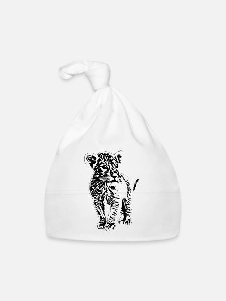 Löwe - Baby Bio-Mütze - Weiß - Vorne