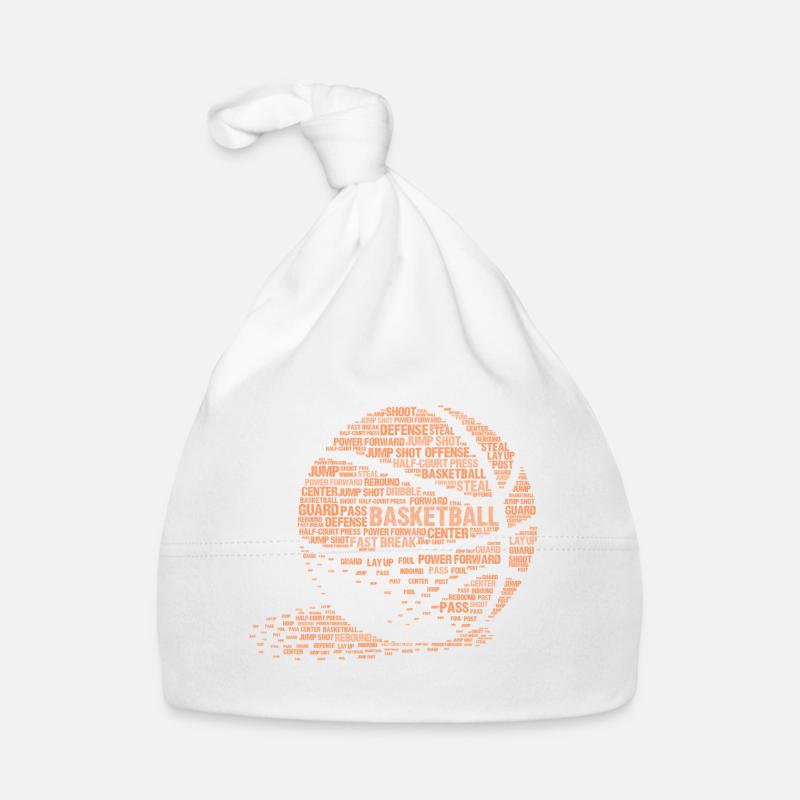Style de calligraphie de typographie de basket-ball - Bonnet bio Bébé - blanc