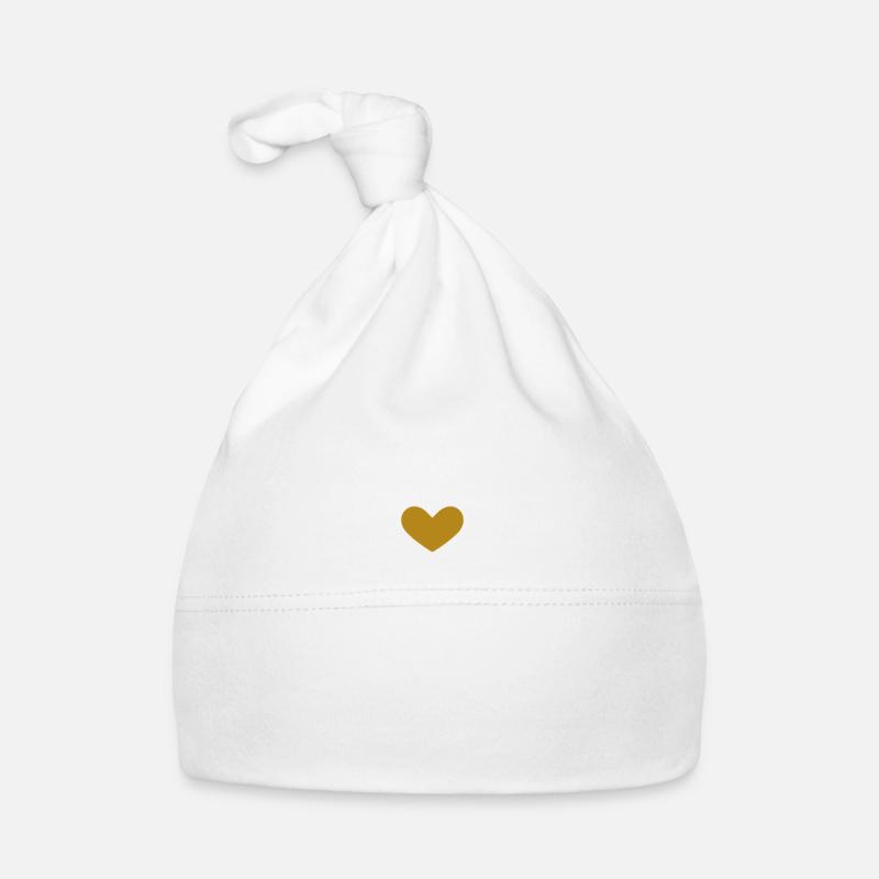 Linie Herz Gold Baby Bio-Mütze