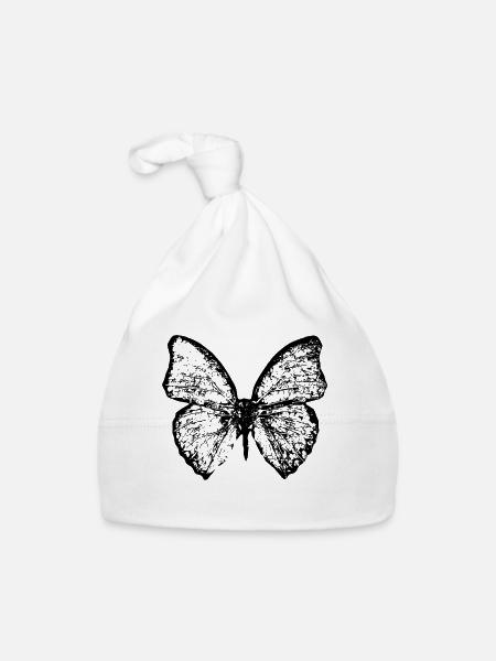 papillon - Bonnet bio Bébé - blanc - Devant
