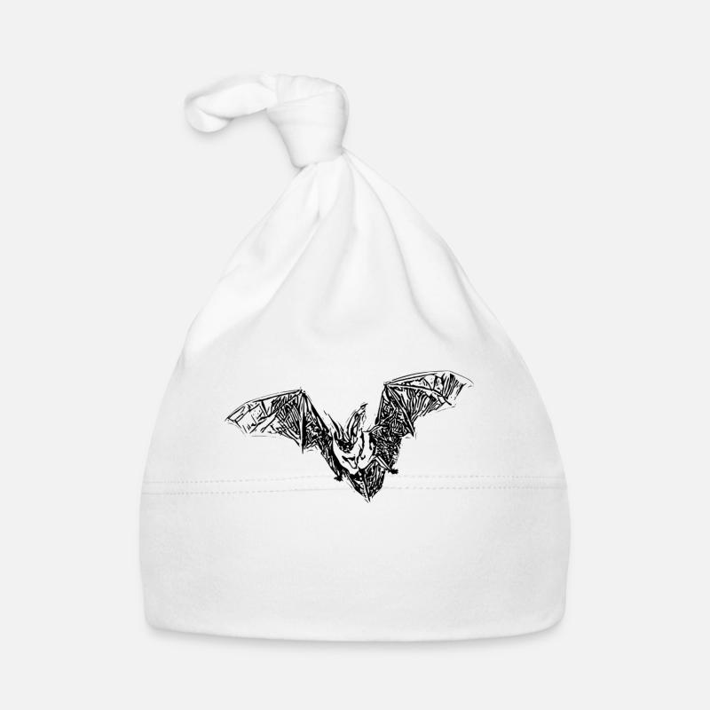 bat - Organic Baby Cap - white