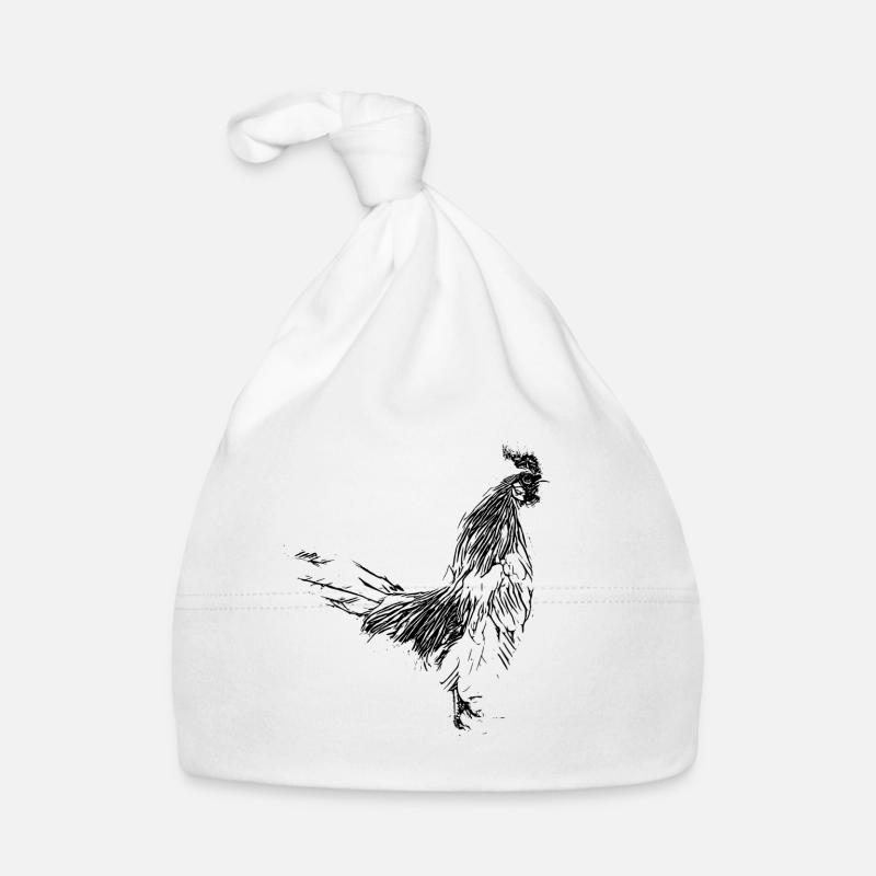 Hahn - Baby Bio-Mütze - Weiß