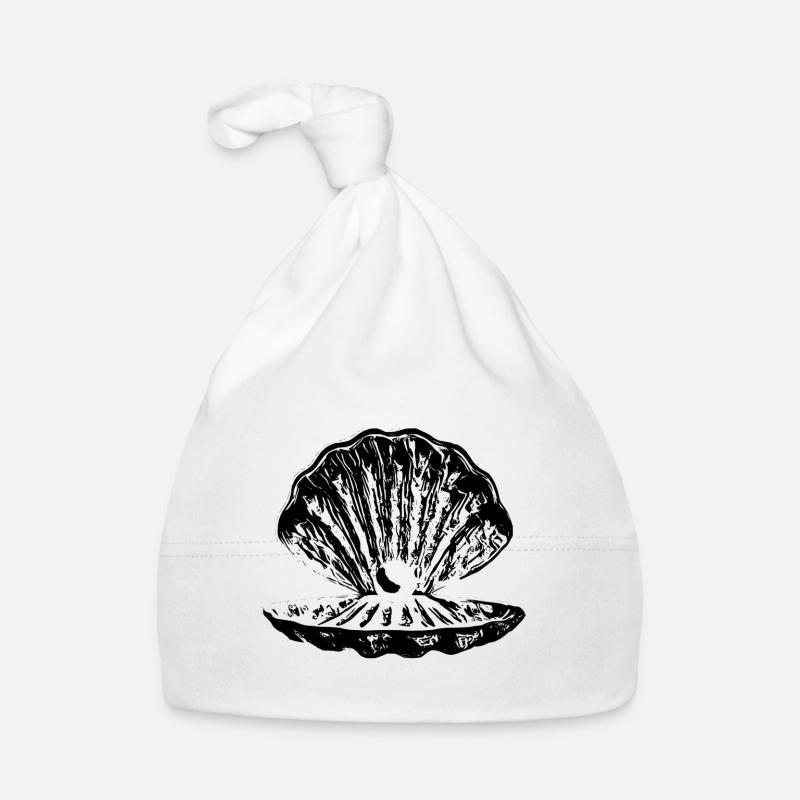 Shell with pearl Organic Baby Cap