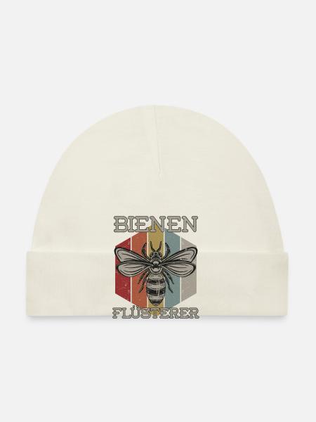 Bienenflüsterer - Baby Bio-Mütze - Weiß - Vorne