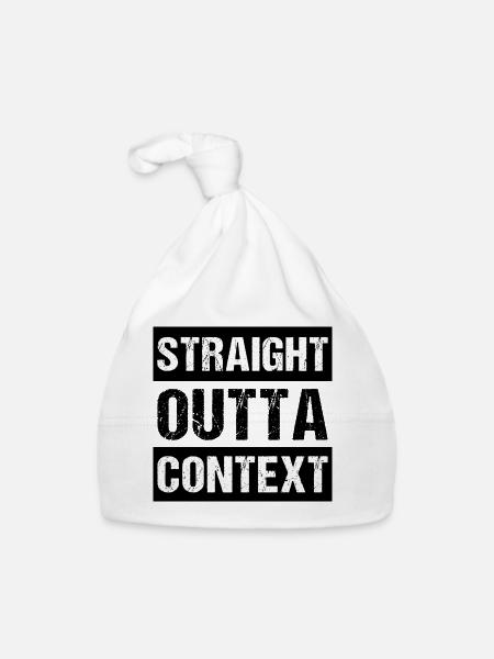 Straight Outta Context - Baby Bio-Mütze - Weiß - Vorne