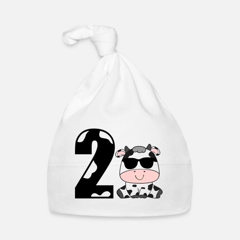 Zweiter Zweite 2. 2ter Geburtstag Kuh Baby Mädchen Baby Bio-Mütze