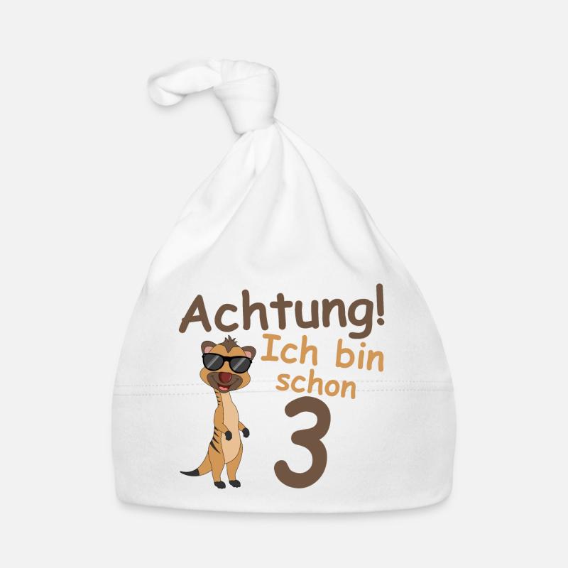 Geburtstagsshirt 3 jahr Erdmännchen baby Mädchen Baby Bio-Mütze