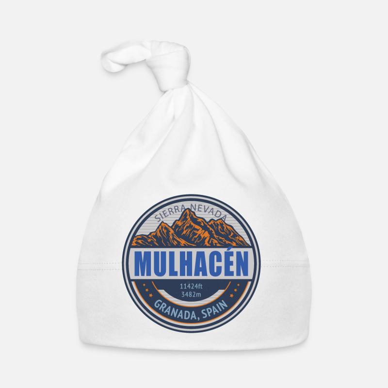 Mulhacen Granada Spain Vintage Mountain Hiking Des Organic Baby Cap