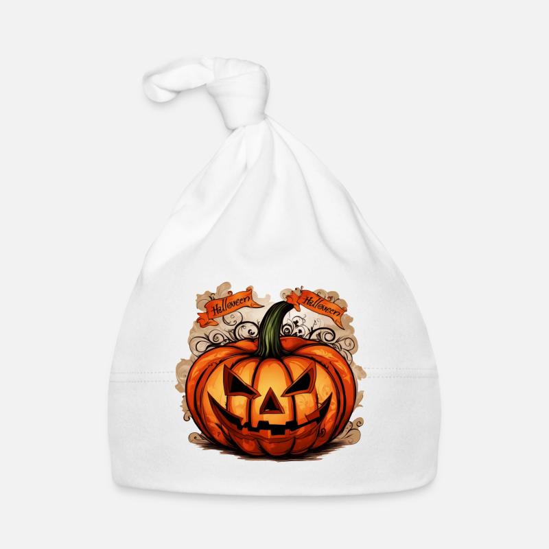Halloween: Großer Kürbis Baby Bio-Mütze