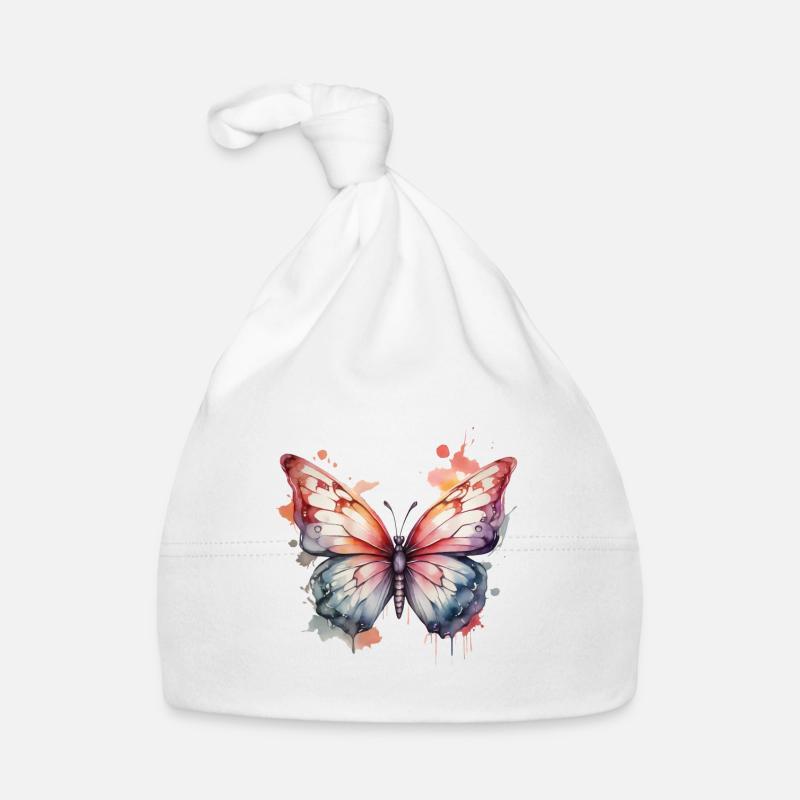 Farbenfroher Flug: Prächtiger Schmetterling Baby Bio-Mütze