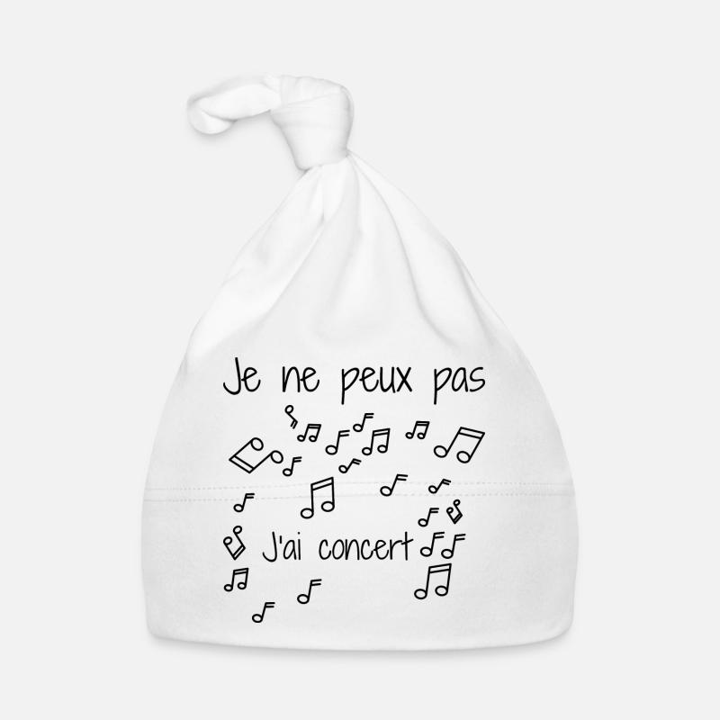 Je Ne Peux Pas J'ai Concert - Bonnet bio Bébé - blanc