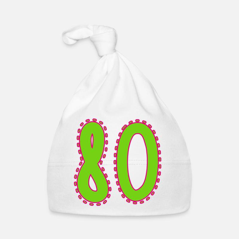 80. 80 ANS. 80e ANNIVERSAIRE. ANNIVERSAIRE 80 ANS. Bonnet bio Bébé