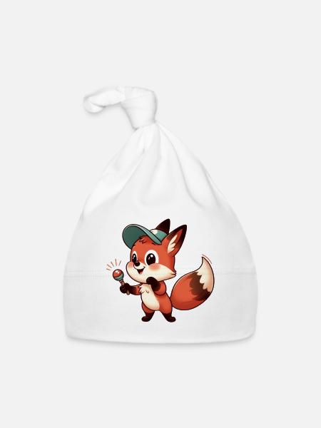 FOX 4 - Organic Baby Cap - white - Front